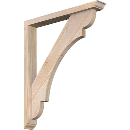 Ekena Millwork Olympic Traditional Smooth Bracket w/ Offset Brace, Douglas Fir, 3 1/2"W x 26"D x 30"H BKT0402X26X30OLY01SDF